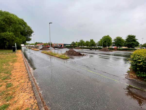 Jyllinge Nordskole før renovering af p-plads