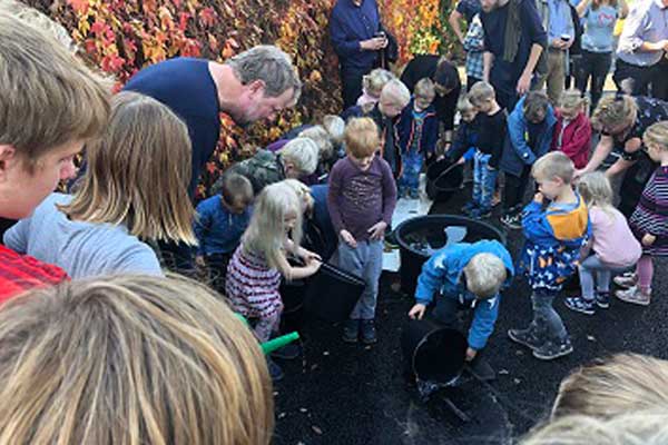 Permeabel asfalt på Toftevej i Roskilde udført af Colas